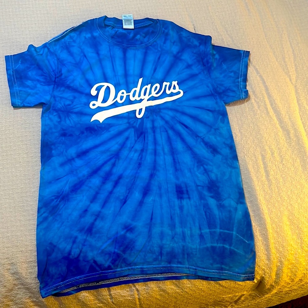 Size small unisex 100% cotton Dodgers tie dye tee